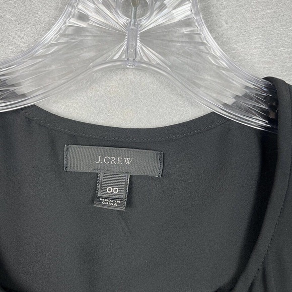 J. Crew Blouse Top Size 00 Black Sleeveless Drapey Keyhole Front Chiffon - Picture 6 of 11